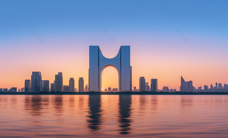 蓝色天空黄色湖面黄昏高清图片苏州金鸡湖清晰的摄影图,高清,摄影图,摄影图片,图片大全,摄影图免费下载